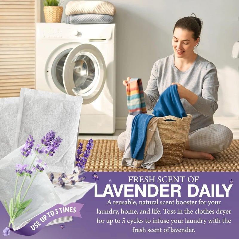 Ultra Essentials Lavender Sachet for Dryer, Closet & Drawer Fragrance, Freshens Laundry, Naturally Scented Sachets for Shoes, Gym Bags, Cars & Sweater Storage w/Premium Extra Flowers, Grown in USA (18 Pack) - Image 3